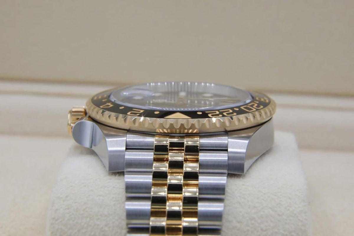 Rolex GMT-Master II 126713GRNR Two-Tone Yellow Gold Black Dial Jubilee