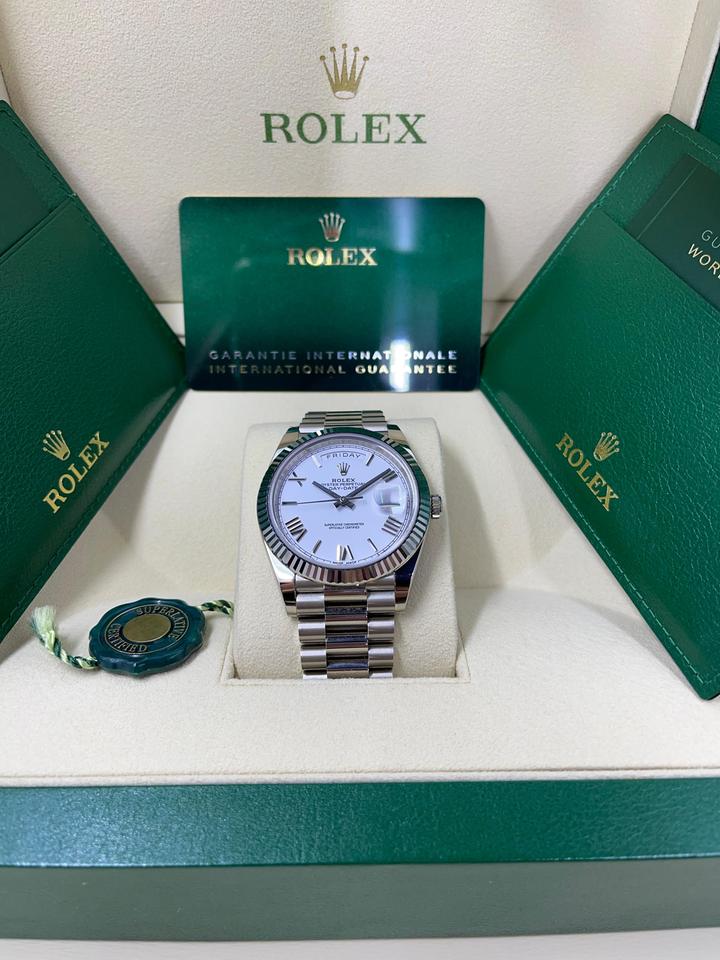 Rolex Day-Date 40 228239 White Roman White Gold President