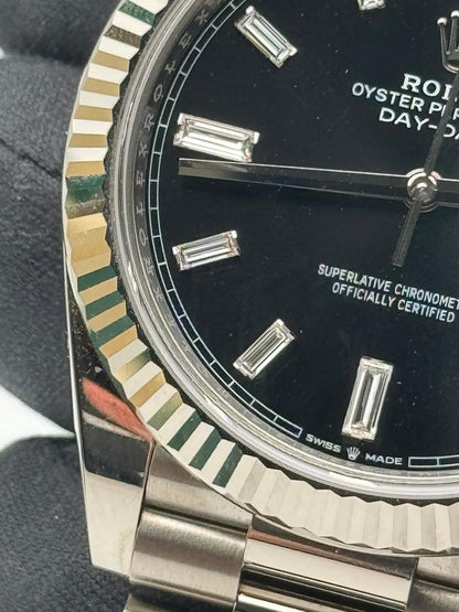 Rolex Day-Date 40 228239 Black Diamond-Set Dial White Gold