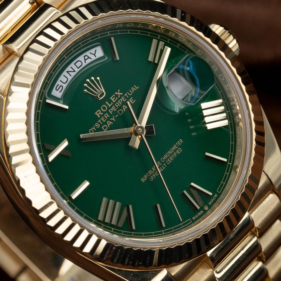Rolex Day-Date 40 "Money Green" 228238 Yellow Gold Green Dial