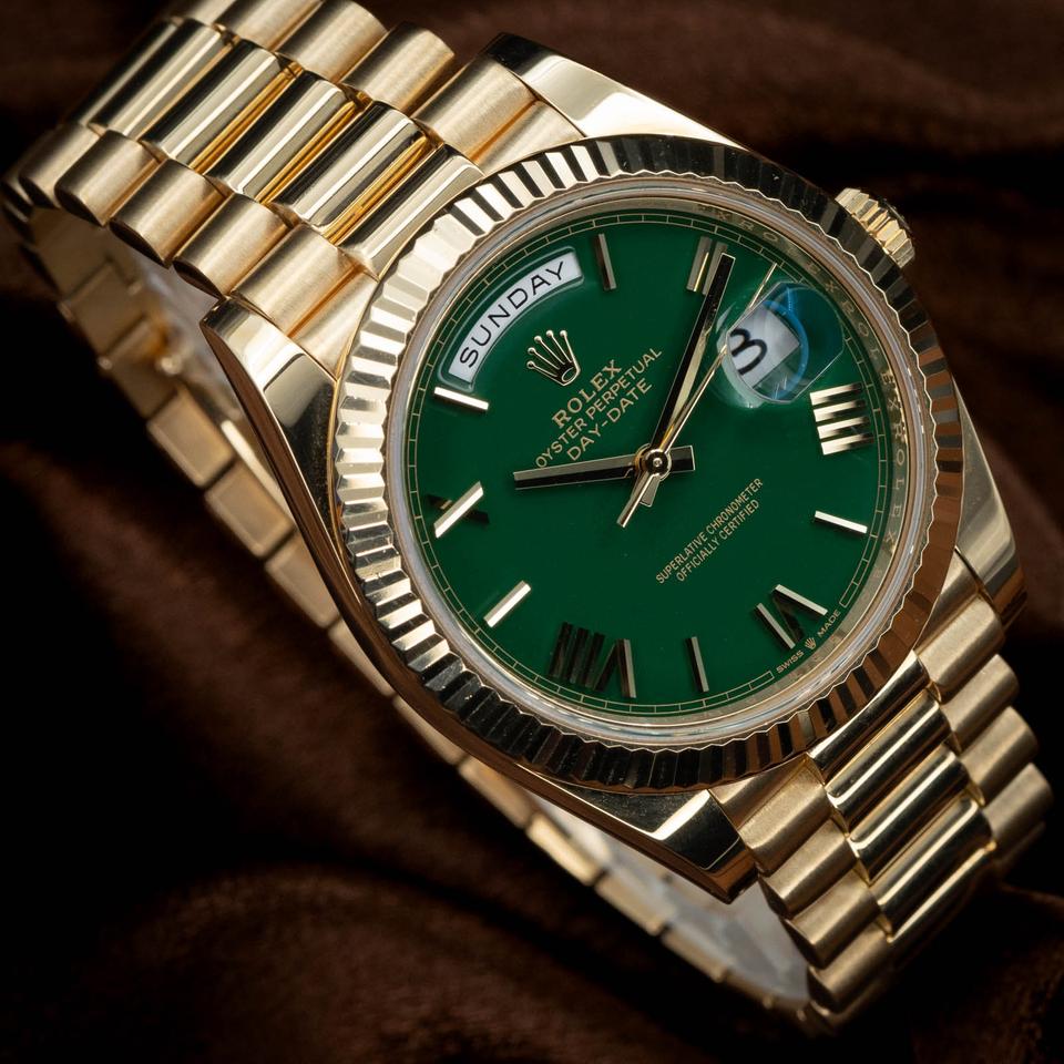 Rolex Day-Date 40 "Money Green" 228238 Yellow Gold Green Dial