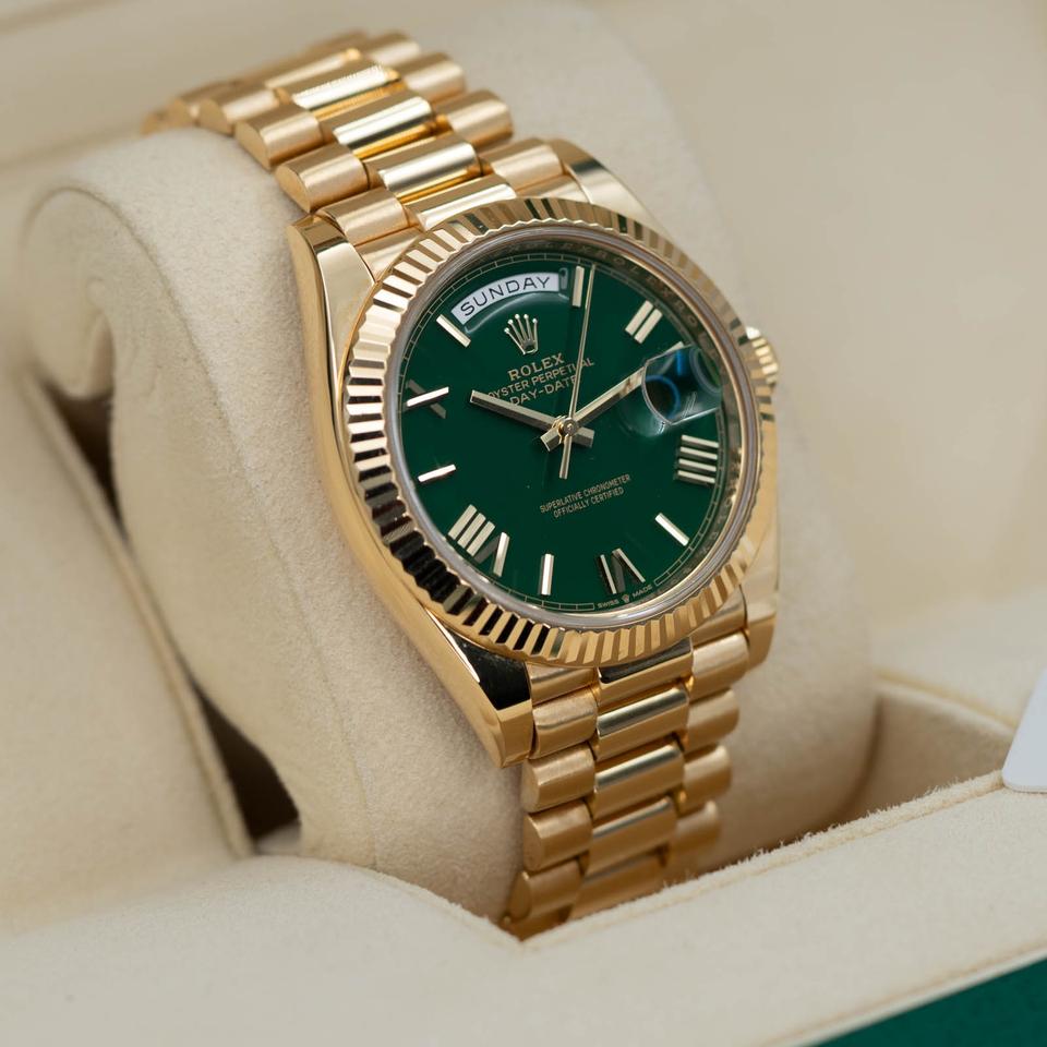 Rolex Day-Date 40 "Money Green" 228238 Yellow Gold Green Dial