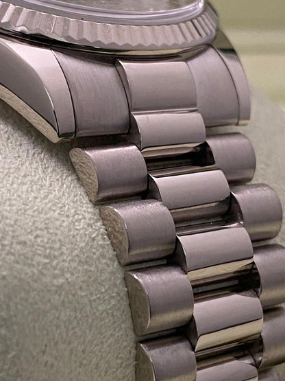 Rolex Day-Date 36 118239 White Gold Meteorite Teardrop Diamond Dial