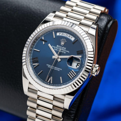 Rolex Day-Date 40 228239 White Gold Blue Dial