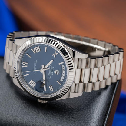 Rolex Day-Date 40 228239 White Gold Blue Dial