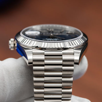 Rolex Day-Date 40 228239 White Gold Blue Dial