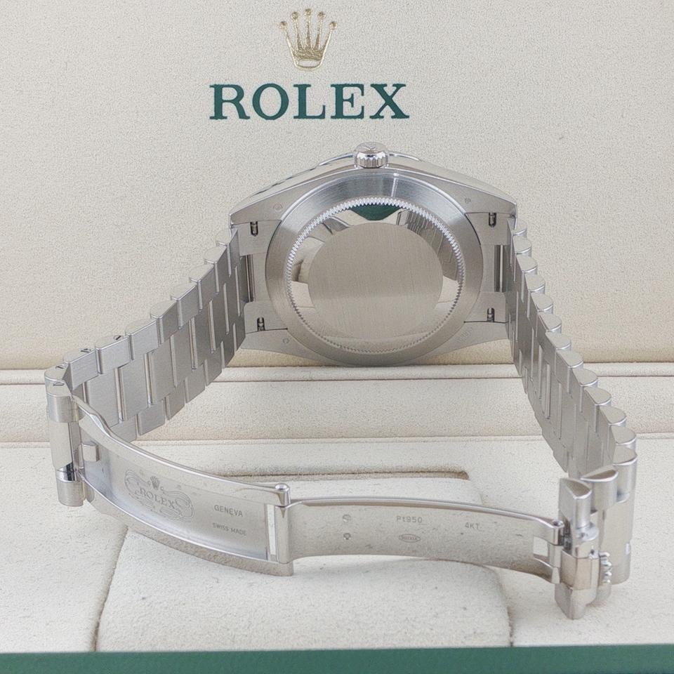 Rolex Day-Date 40 228396TBR Platinum Ice Blue Baguette Diamond Dial