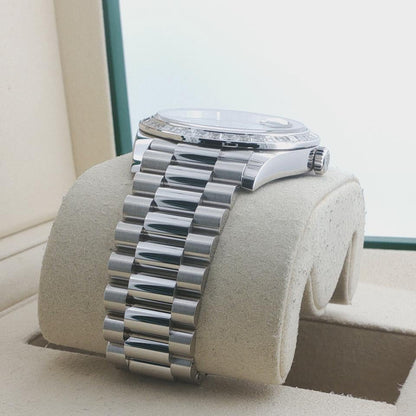 Rolex Day-Date 40 228396TBR Platinum Ice Blue Baguette Diamond Dial