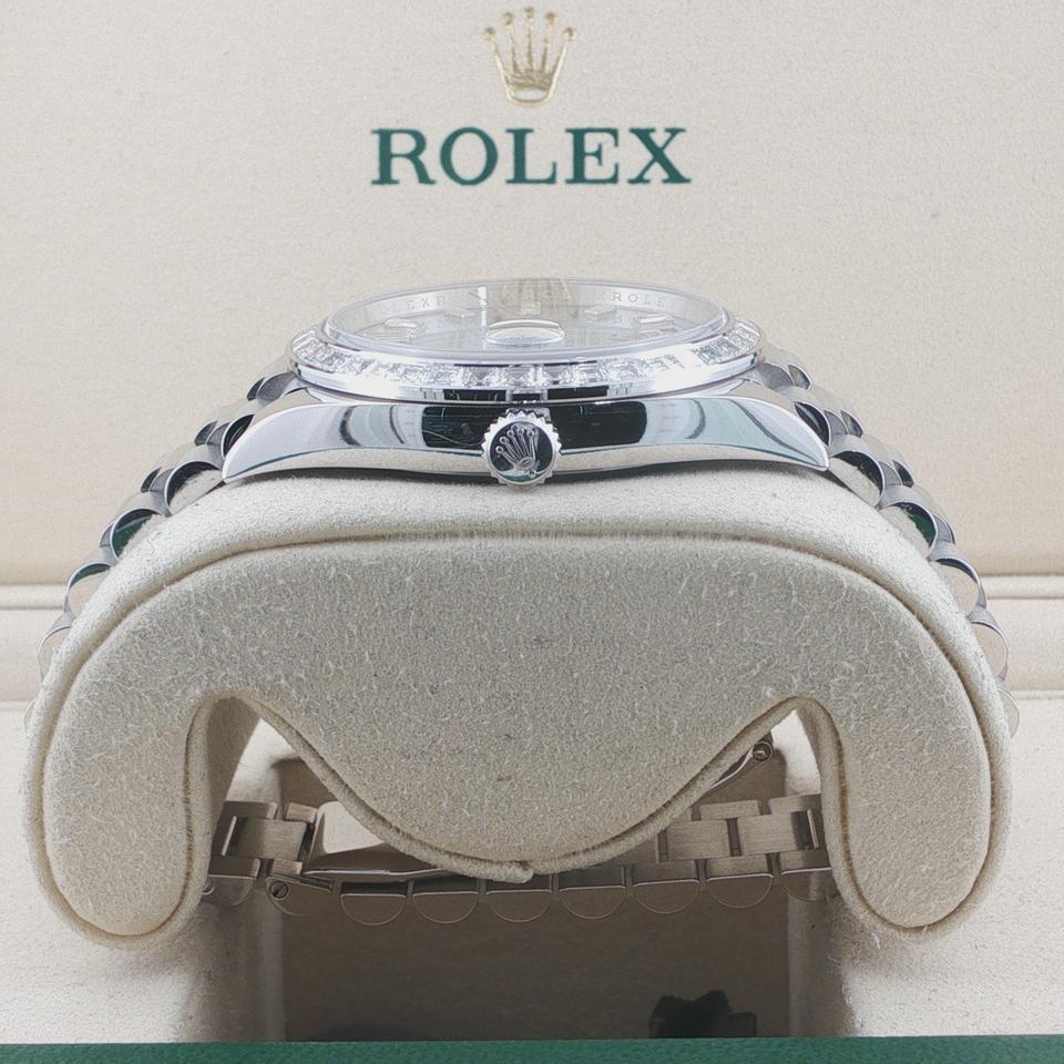 Rolex Day-Date 40 228396TBR Platinum Ice Blue Baguette Diamond Dial