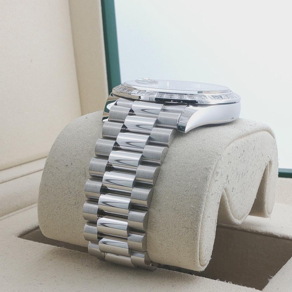 Rolex Day-Date 40 228396TBR Platinum Ice Blue Baguette Diamond Dial