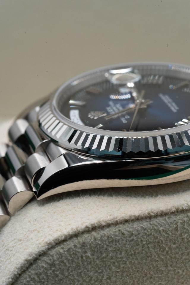 Rolex Day-Date 40 228239 White Gold Blue Ombré Dial