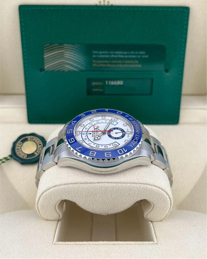 Rolex Yacht-Master II 116680 White Dial Blue Bezel