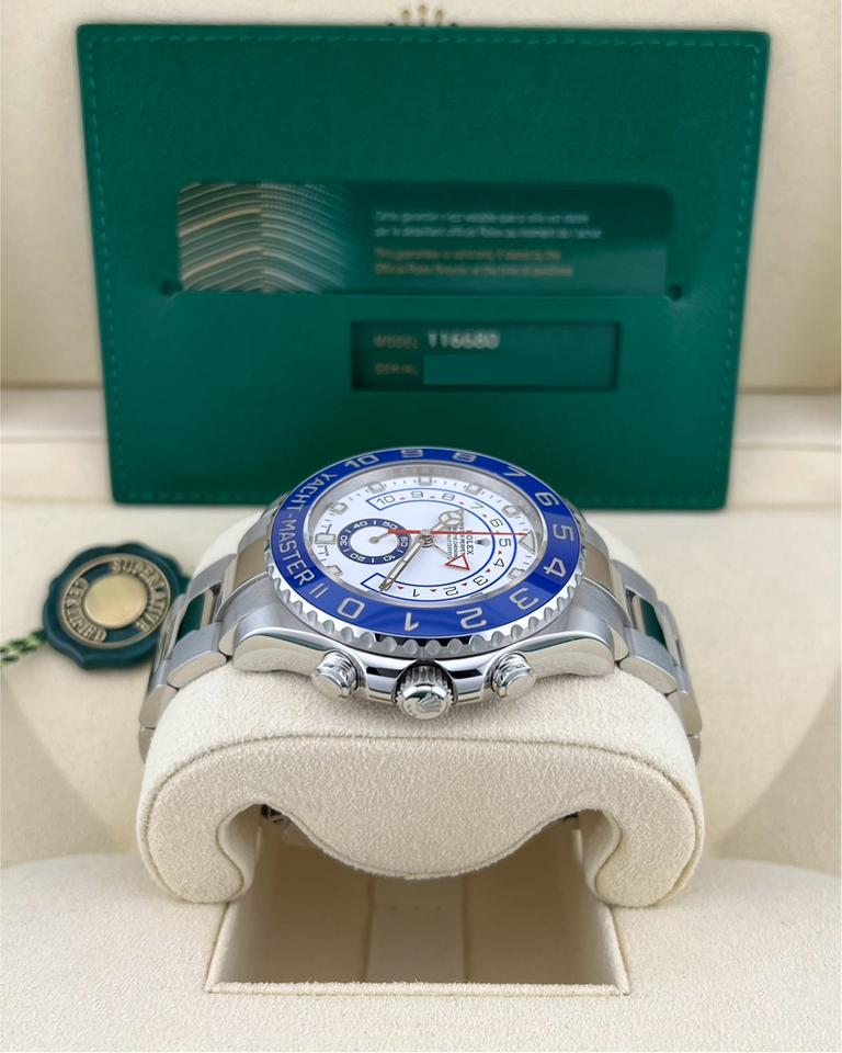 Rolex Yacht-Master II 116680 White Dial Blue Bezel