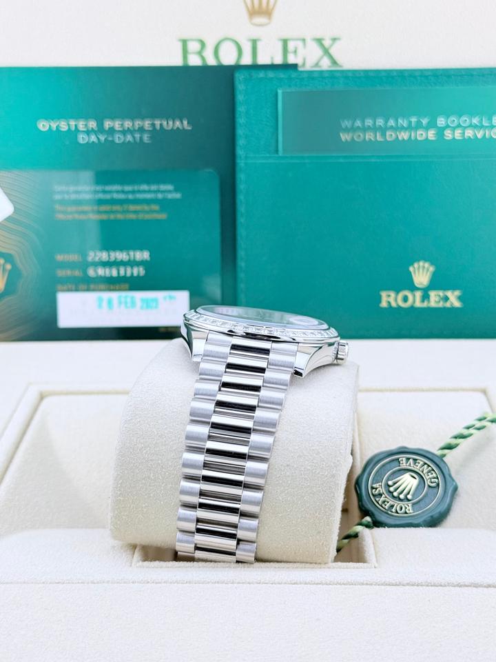 Rolex Day-Date 40 228396TBR Platinum Blue Pave Sapphire Dial