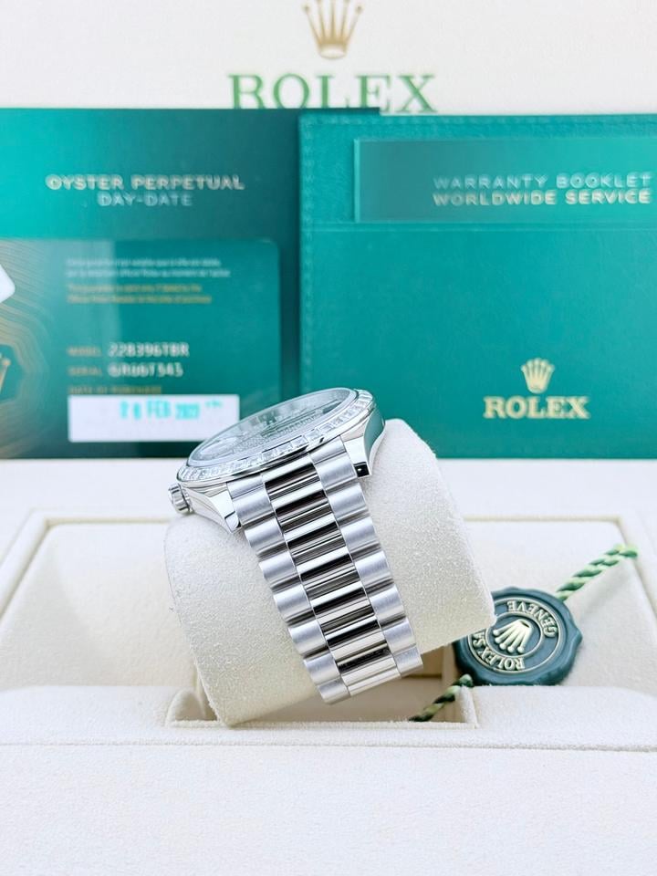 Rolex Day-Date 40 228396TBR Platinum Blue Pave Sapphire Dial