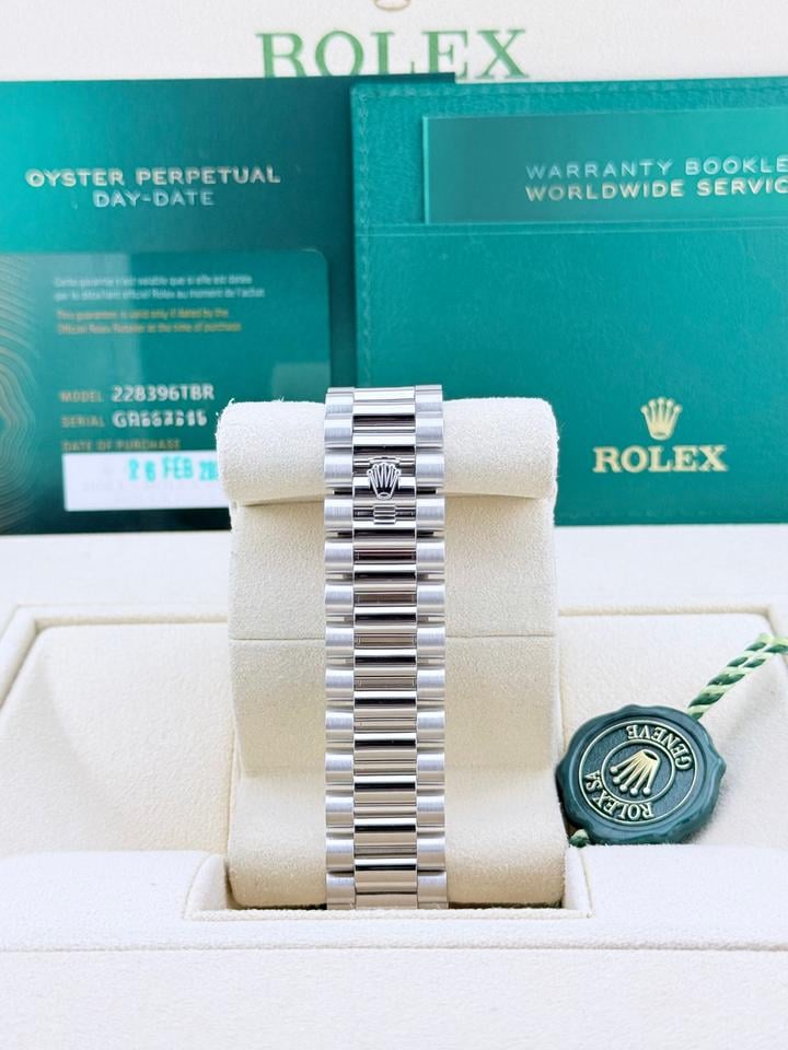 Rolex Day-Date 40 228396TBR Platinum Blue Pave Sapphire Dial